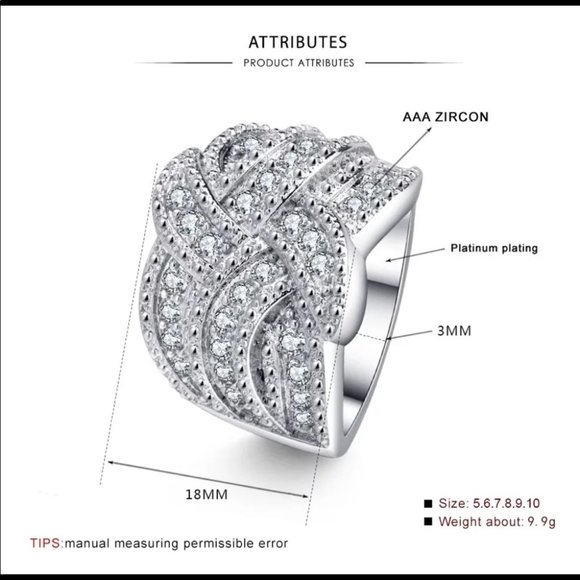 New Sterling Silver Twisted Diamond Ring - Picture 4 of 6